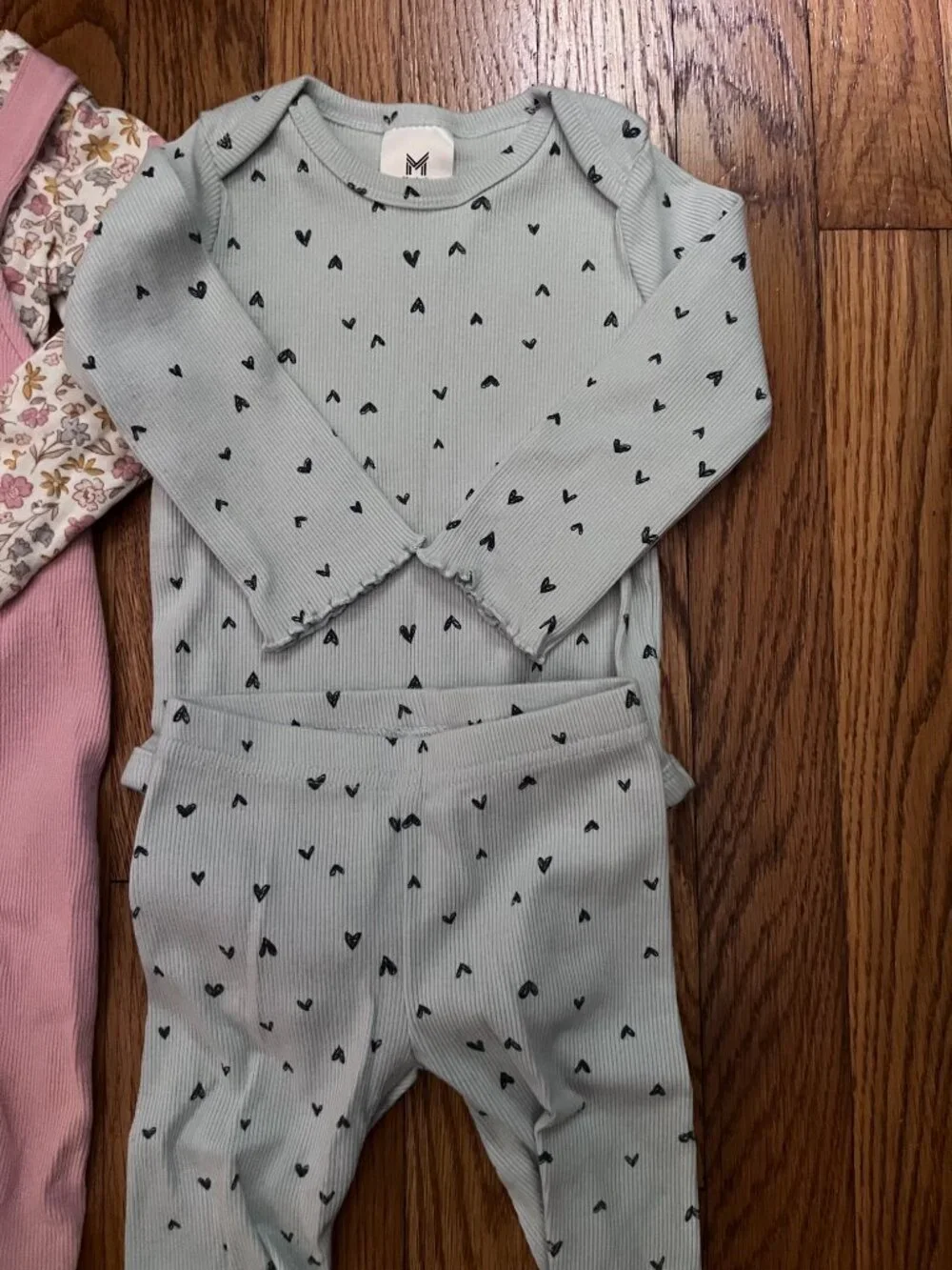 Baby Girl Long Sleeve Spring Sets, Hearts & Bunnies, 9 Months